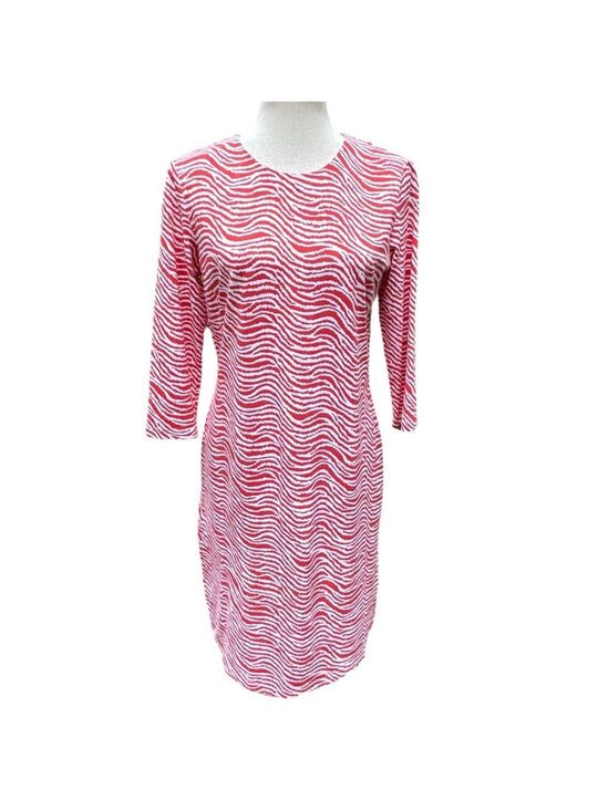 J.McLaughlin Dresses & Skirts - J. McLaughlin Coral Zebra Print Sheath Dress Size M Coastal Chic Resort Party St